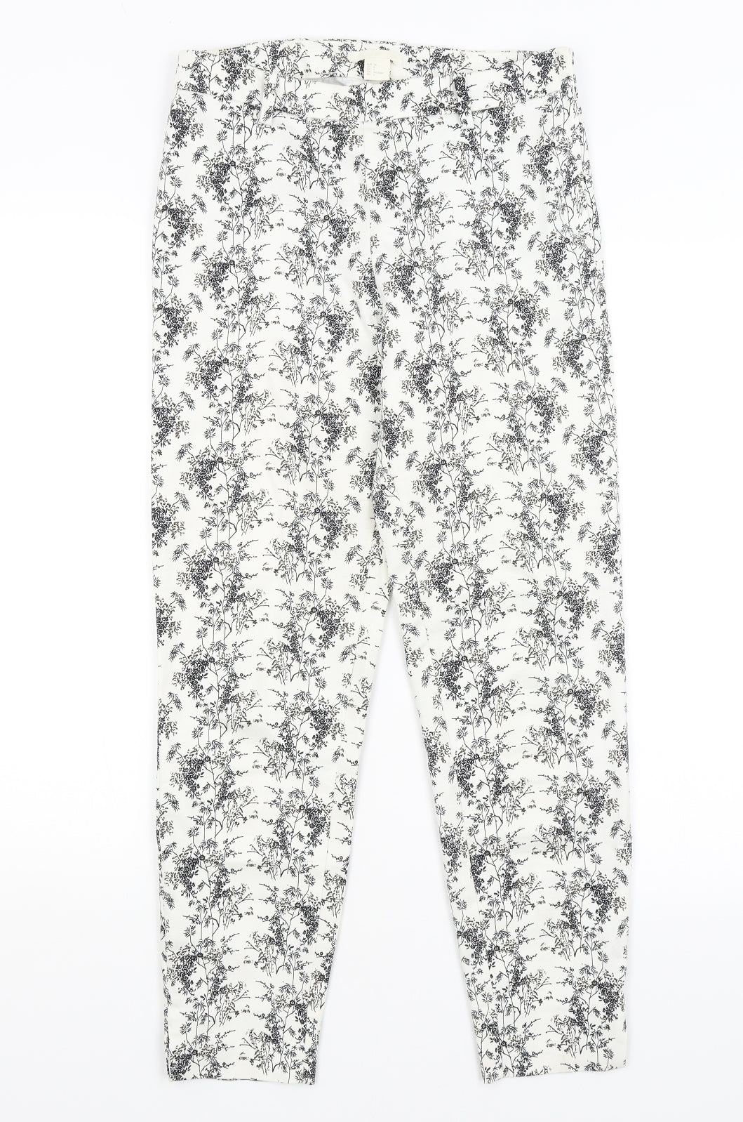 Womens UK Size 8 H&M Regular Fit  White Trousers