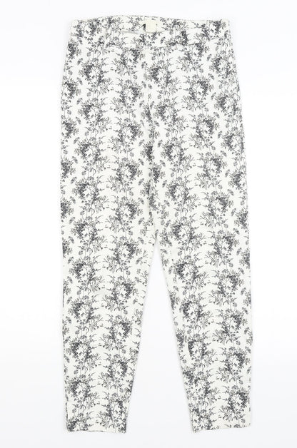 Womens UK Size 8 H&M Regular Fit  White Trousers