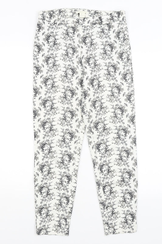 Womens UK Size 8 H&M Regular Fit  White Trousers