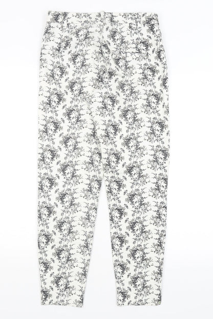 Womens UK Size 8 H&M Regular Fit  White Trousers