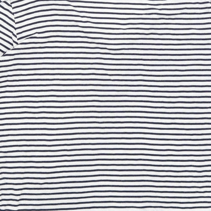 F&F Womens White Striped  Basic T-Shirt Size 8