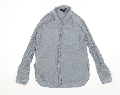 Womens UK Size 10 Atmosphere Blue Basic Button-Up