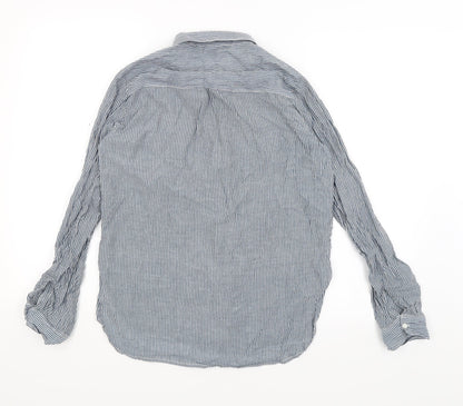 Womens UK Size 10 Atmosphere Blue Basic Button-Up
