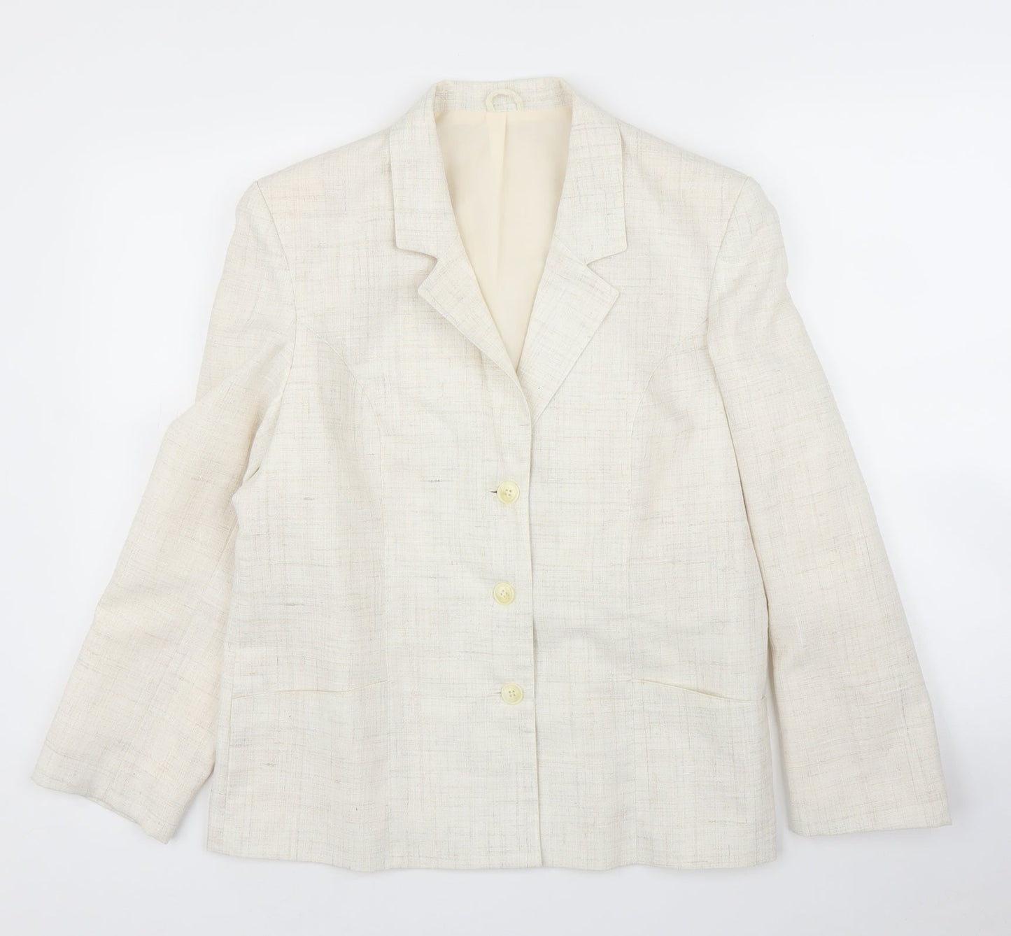 Womens UK Size L Preworn Regular Ivory Blazer