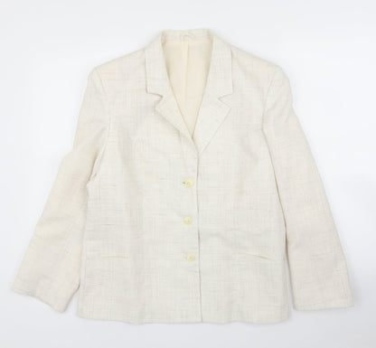 Womens UK Size L Preworn Regular Ivory Blazer