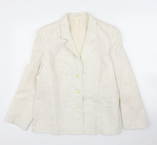 Womens UK Size L Preworn Regular Ivory Blazer