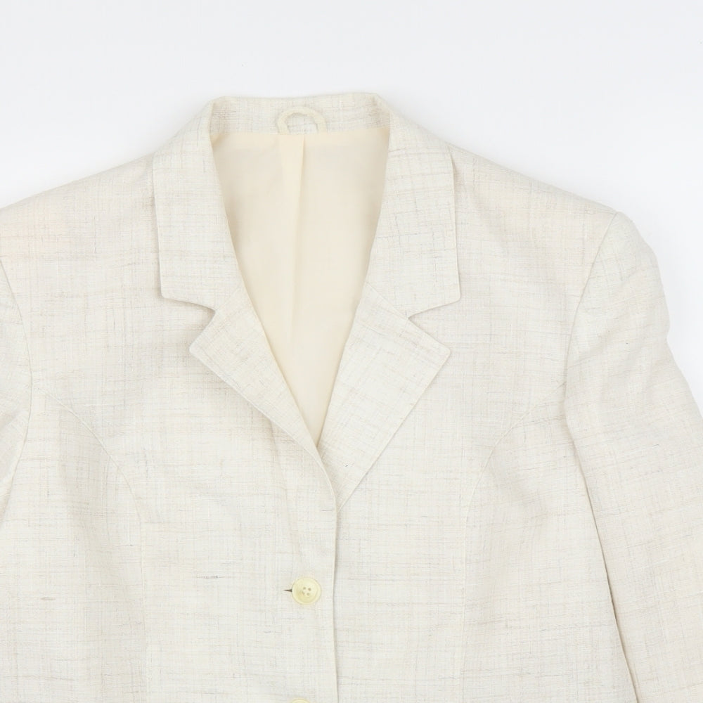 Womens UK Size L Preworn Regular Ivory Blazer