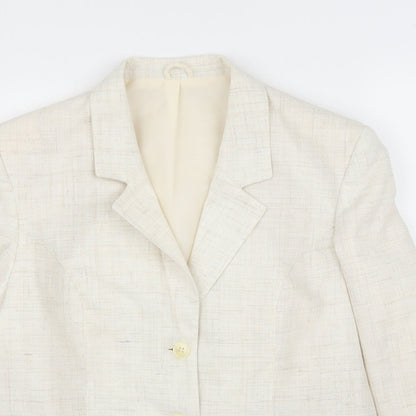 Womens UK Size L Preworn Regular Ivory Blazer