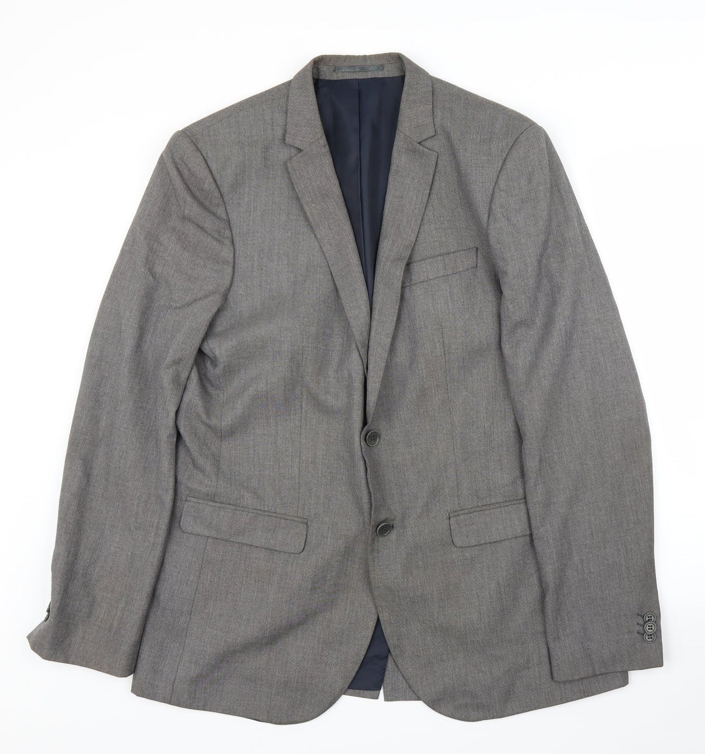 Mens UK Size 42 River Island Regular Grey Suit Jacket