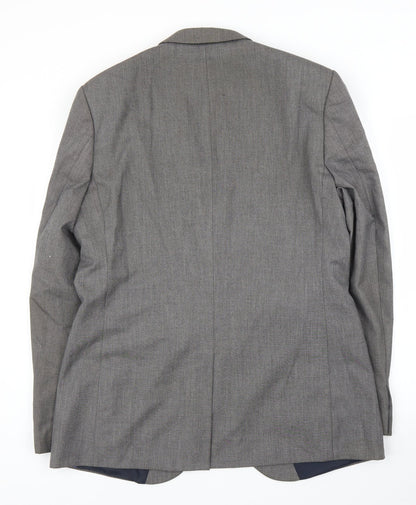 Mens UK Size 42 River Island Regular Grey Suit Jacket