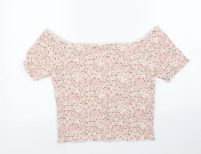 Womens UK Size M H&M Pink Basic Blouse