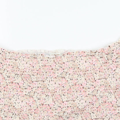 Womens UK Size M H&M Pink Basic Blouse
