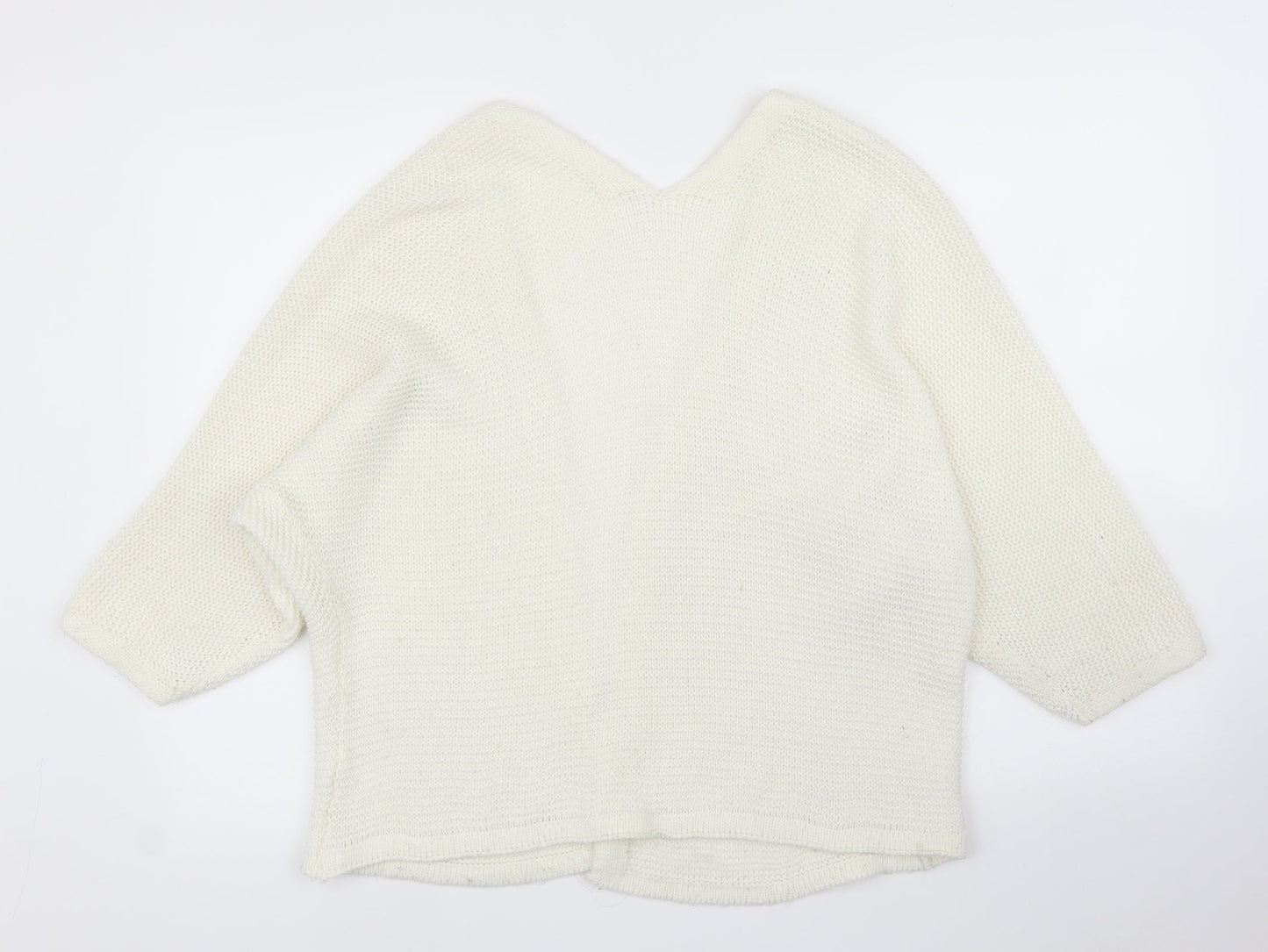 Womens UK Size L Preworn Ivory Cardigan Jumper