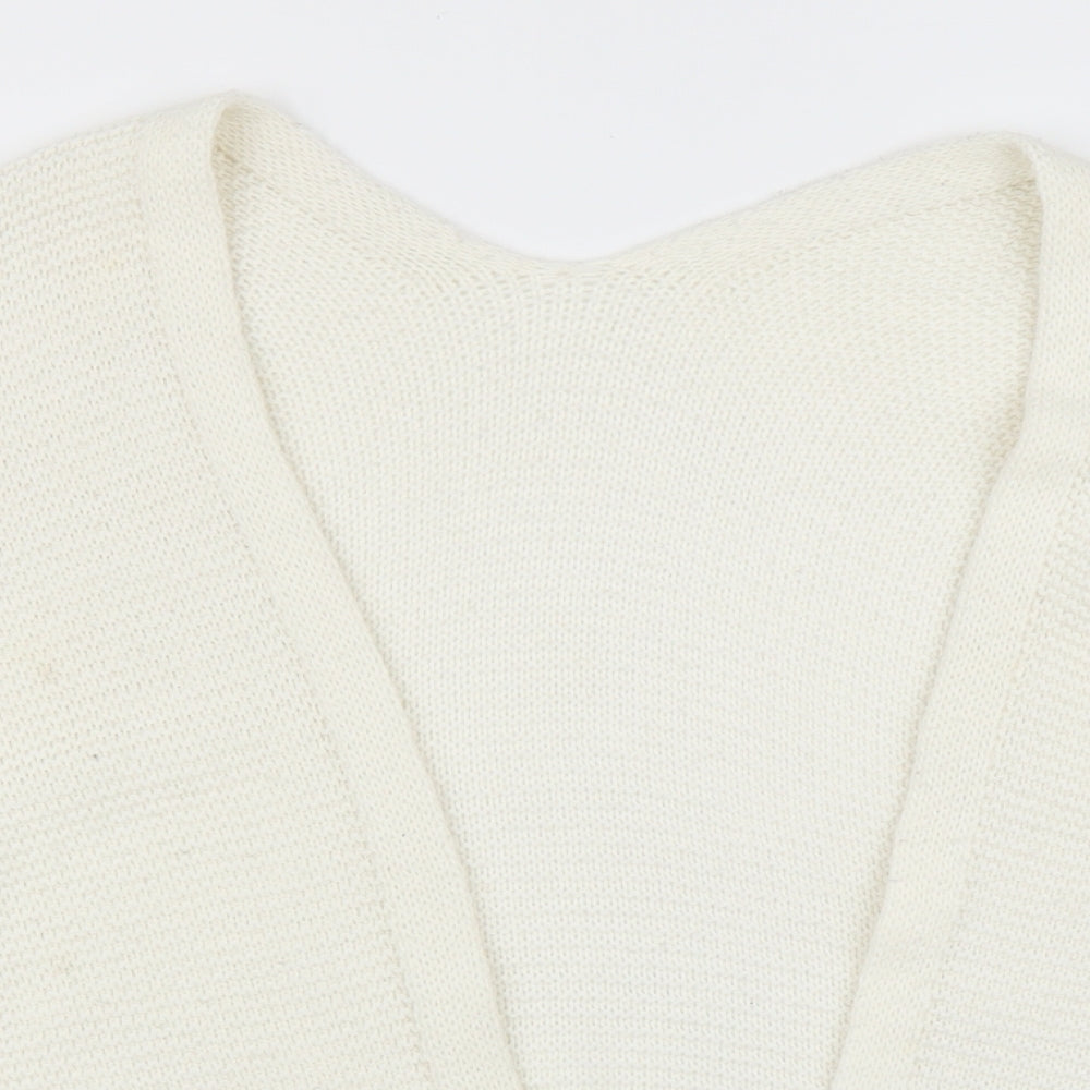 Womens UK Size L Preworn Ivory Cardigan Jumper