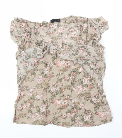 Womens UK Size S Vera Moda Beige Basic Blouse