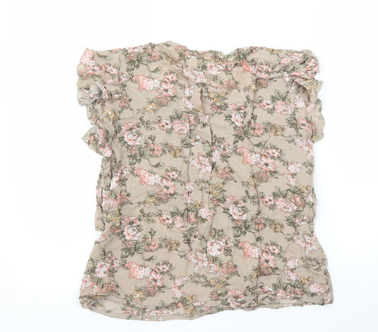 Womens UK Size S Vera Moda Beige Basic Blouse