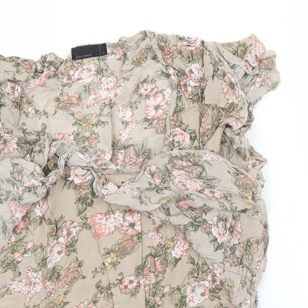 Womens UK Size S Vera Moda Beige Basic Blouse