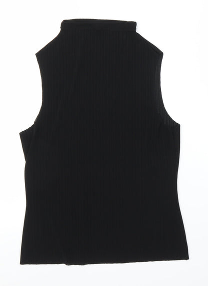 Womens UK Size S Preworn Black Basic Blouse