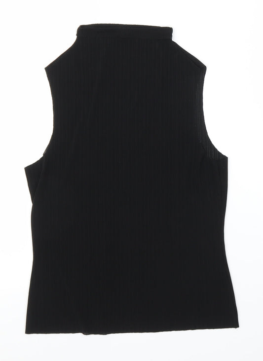 Womens UK Size S Preworn Black Basic Blouse