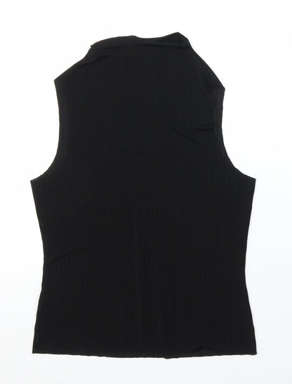 Womens UK Size S Preworn Black Basic Blouse