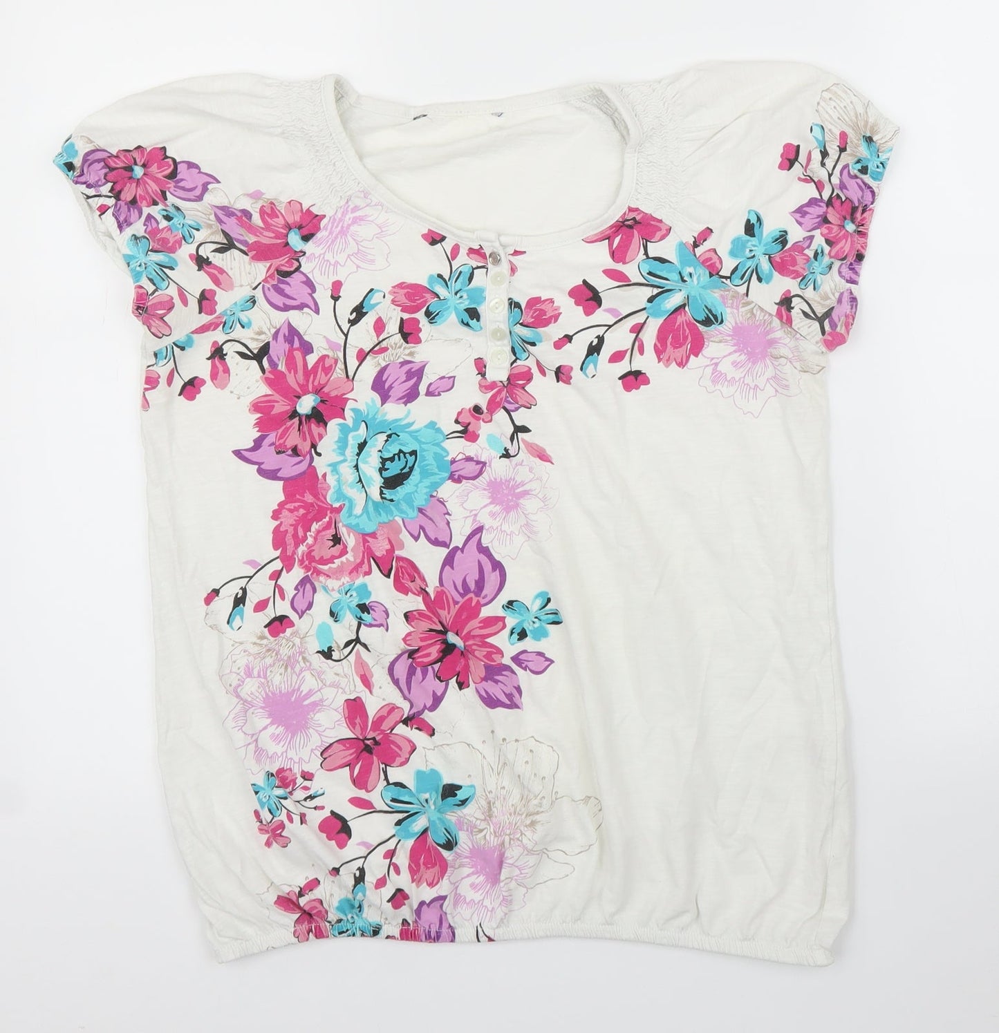 Womens UK Size 12 Preworn White Basic Blouse