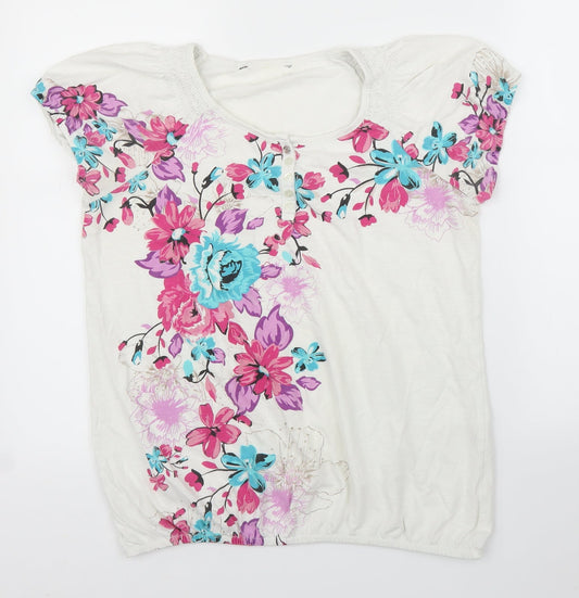 Womens UK Size 12 Preworn White Basic Blouse