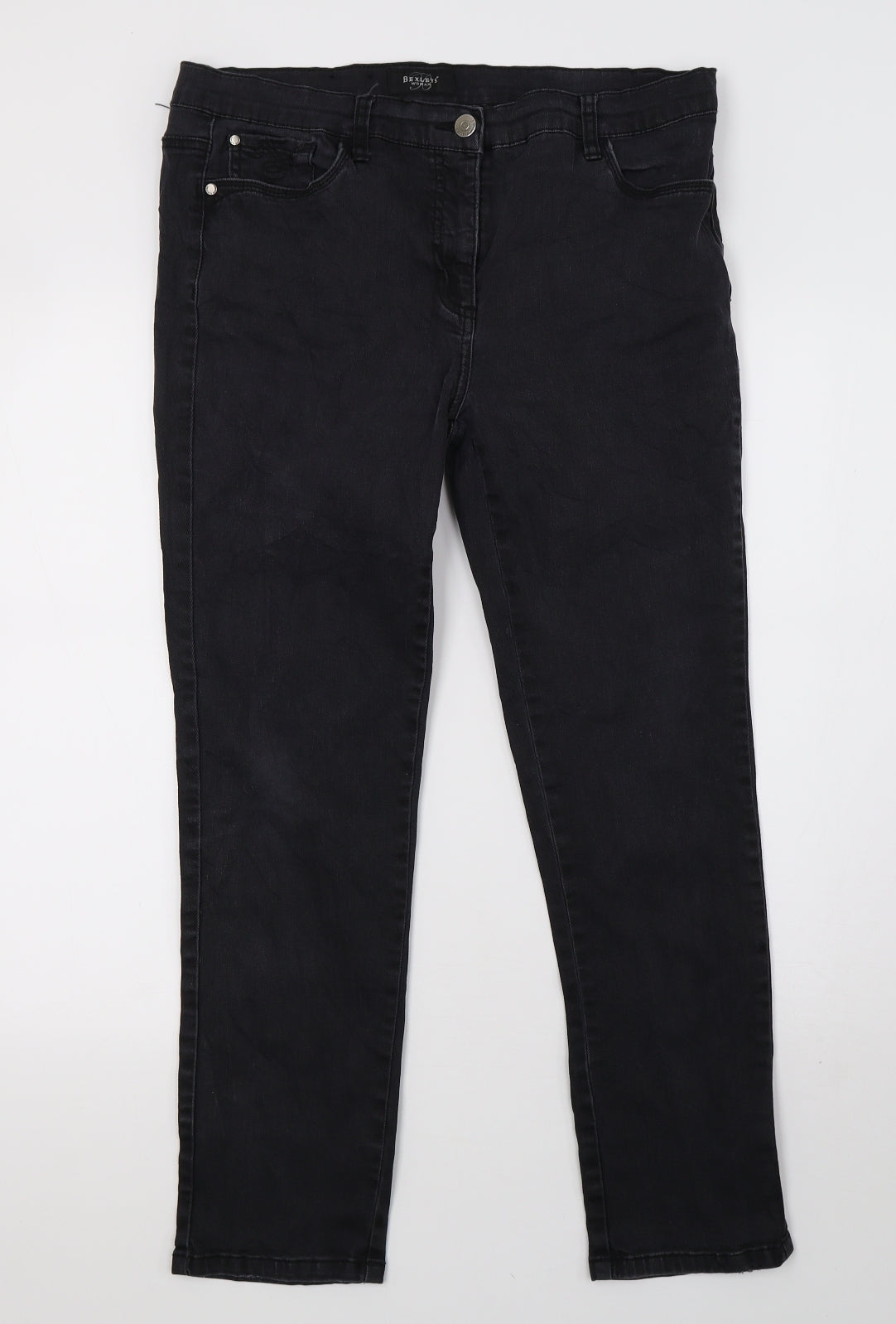 bexleys Womens Black  Denim Skinny Jeans Size 12 L28 in
