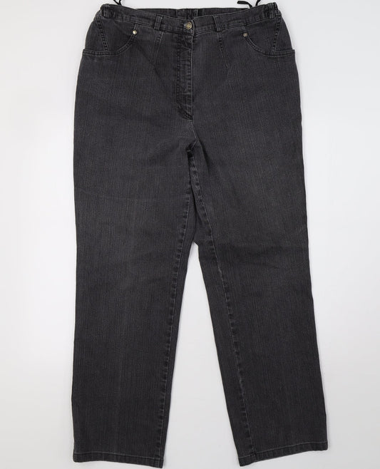 Womens UK Size 14 Preworn Regular Fit Jegging Grey Jeans