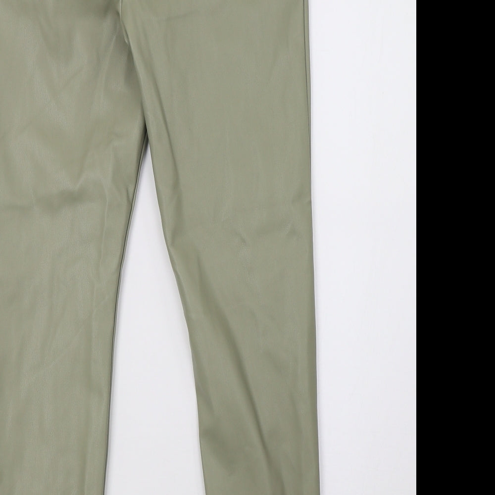 Primark Womens Green  Satin Skinny Jeans Size 10 L29 in