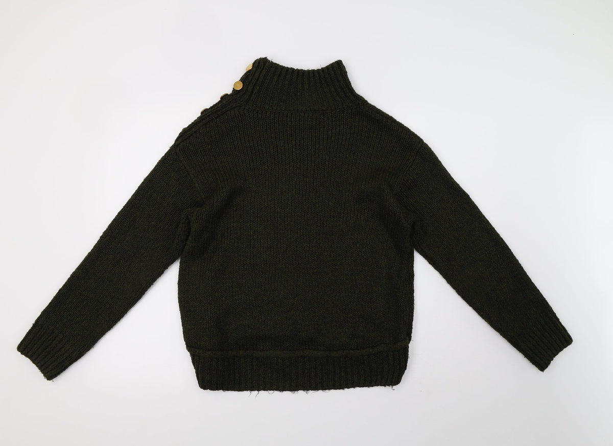 Topshop Womens Green  Knit Pullover Sweatshirt Size M
