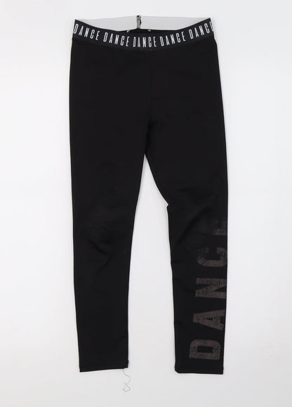 Preworn Girls Black   Sweatpants Trousers Size S