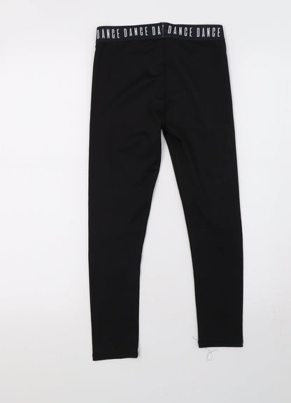 Preworn Girls Black   Sweatpants Trousers Size S