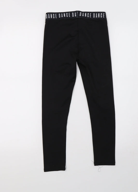 Preworn Girls Black   Sweatpants Trousers Size S