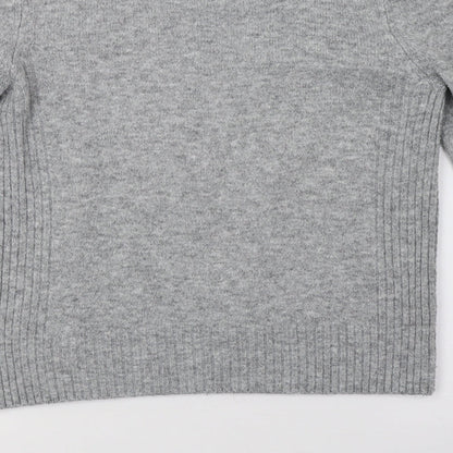 Topshop Womens Grey  Knit Henley Sweatshirt Size 6