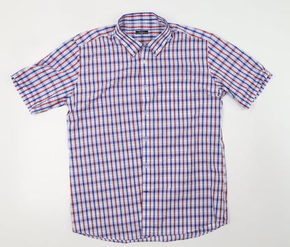 Mens UK Size L Dustin White  Button-Up Short Sleeve Casual Shirt