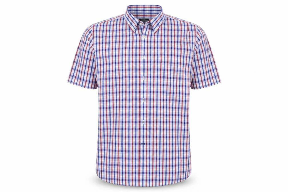 Mens UK Size L Dustin White  Button-Up Short Sleeve Casual Shirt