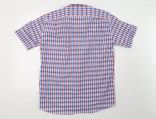 Mens UK Size L Dustin White  Button-Up Short Sleeve Casual Shirt