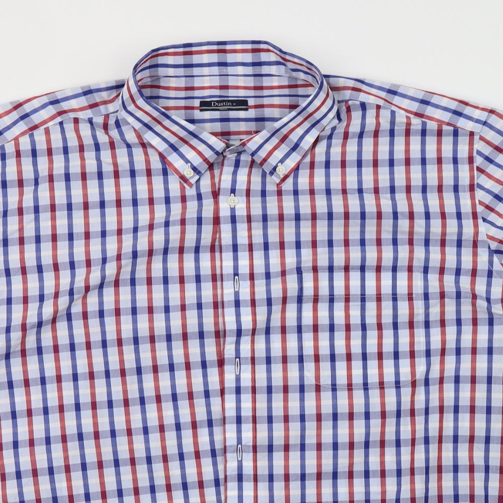 Mens UK Size L Dustin White  Button-Up Short Sleeve Casual Shirt