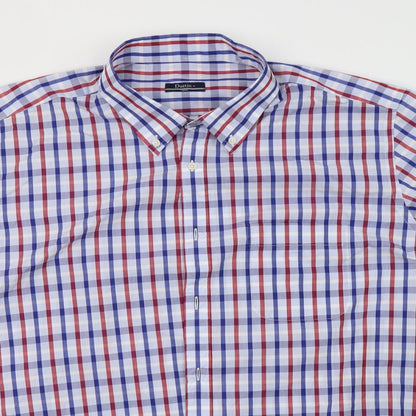 Mens UK Size L Dustin White  Button-Up Short Sleeve Casual Shirt
