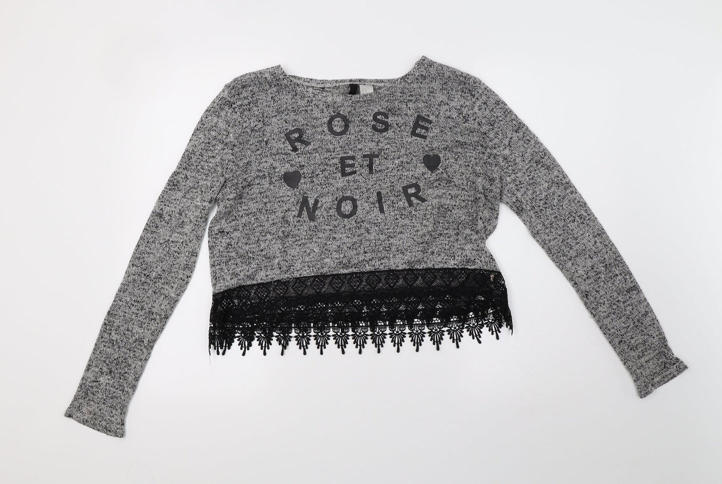 H&M Womens Grey   Pullover Sweatshirt Size M