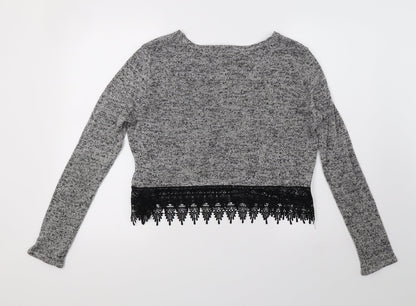 H&M Womens Grey   Pullover Sweatshirt Size M