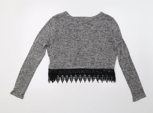 H&M Womens Grey   Pullover Sweatshirt Size M