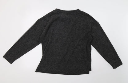 Nutmeg Womens Grey  Knit Pullover Sweatshirt Size 12
