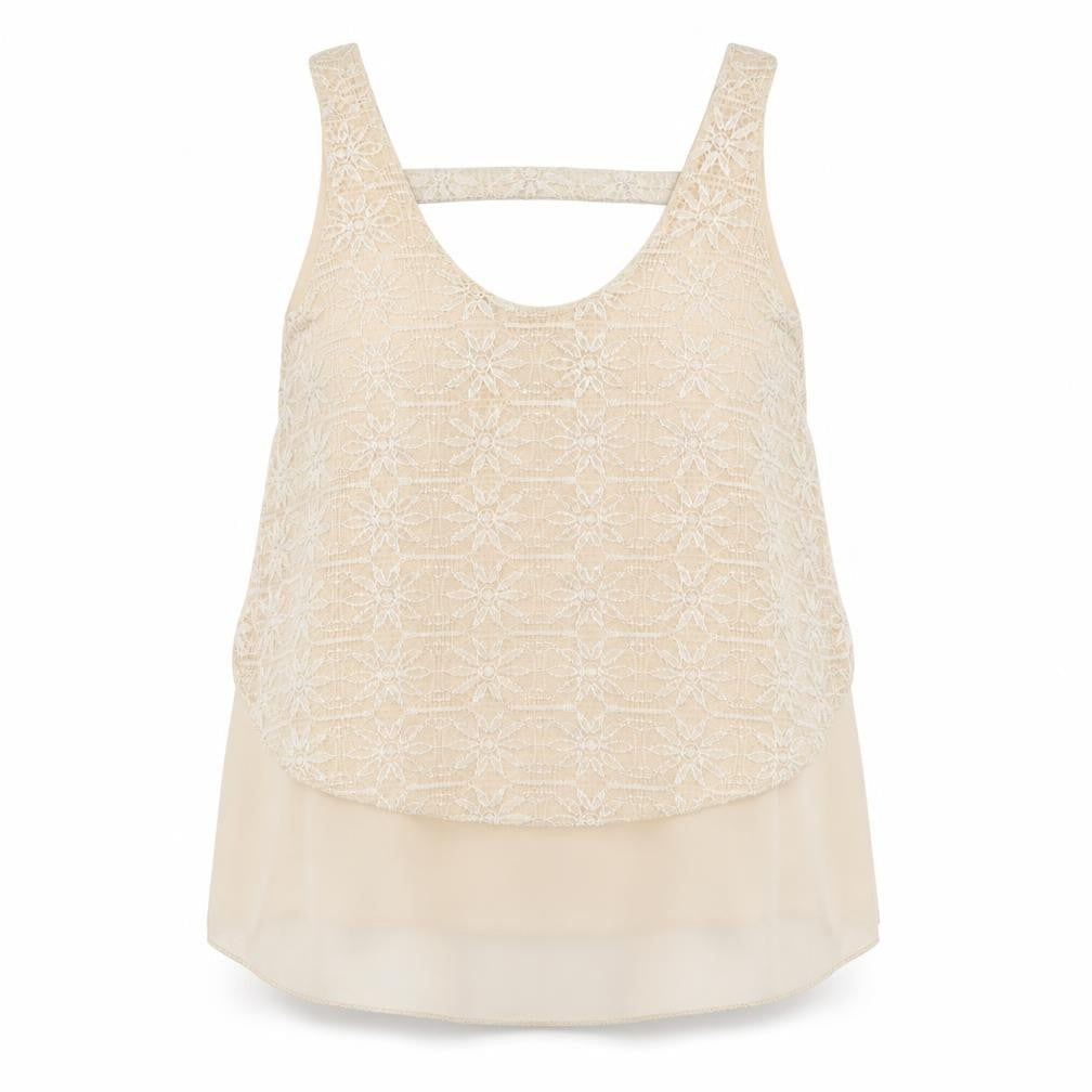 Womens UK Size 12 Preworn Beige Basic T-Shirt