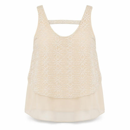 Womens UK Size 12 Preworn Beige Basic T-Shirt
