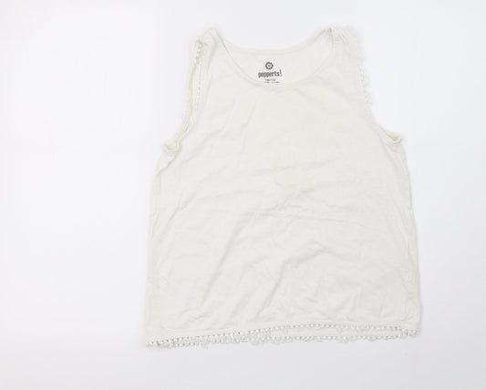 pepperts Girls White   Basic T-Shirt Size 10-11 Years