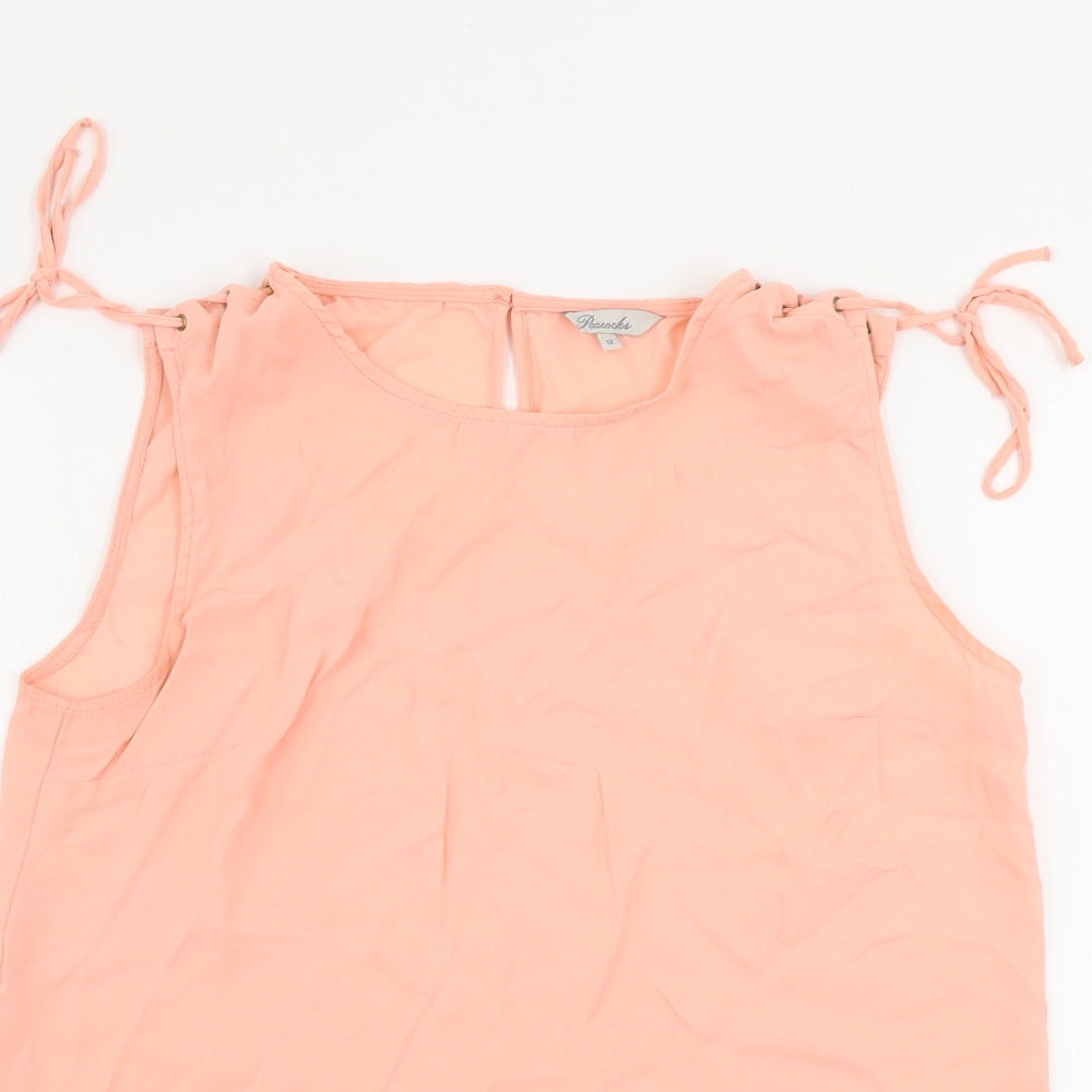 Womens UK Size 12 Peacocks Pink Basic Blouse