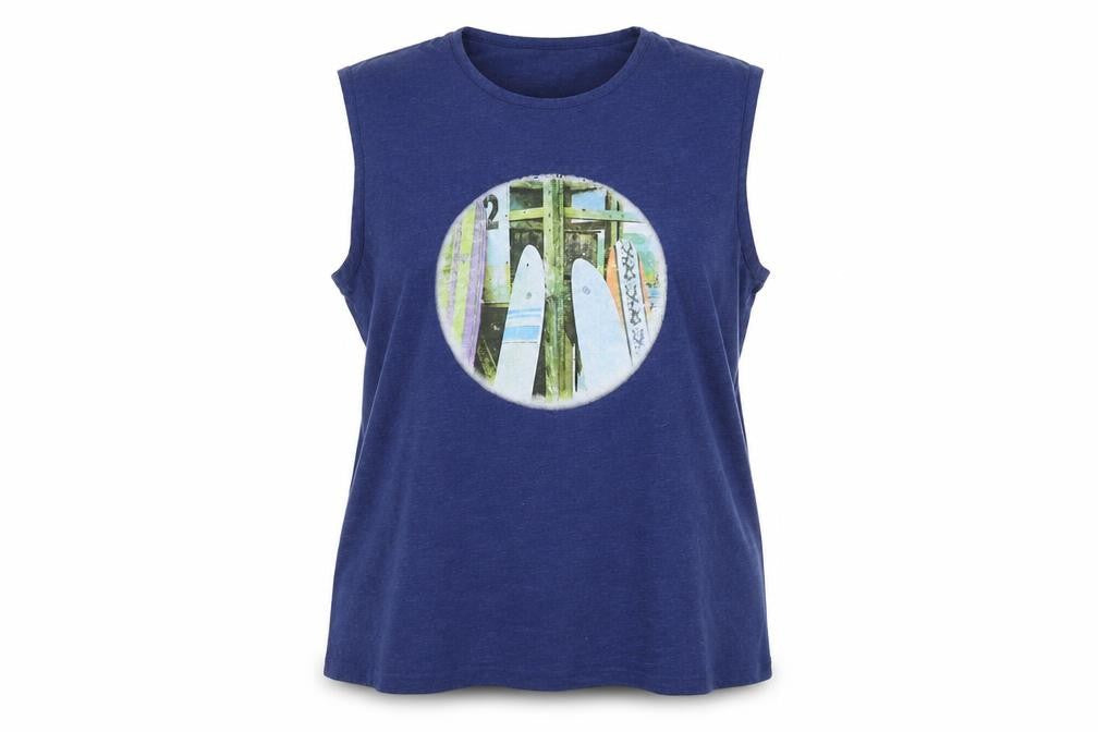 Womens UK Size 3XL Cotton Traders Blue Basic Tank