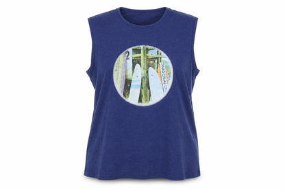 Womens UK Size 3XL Cotton Traders Blue Basic Tank