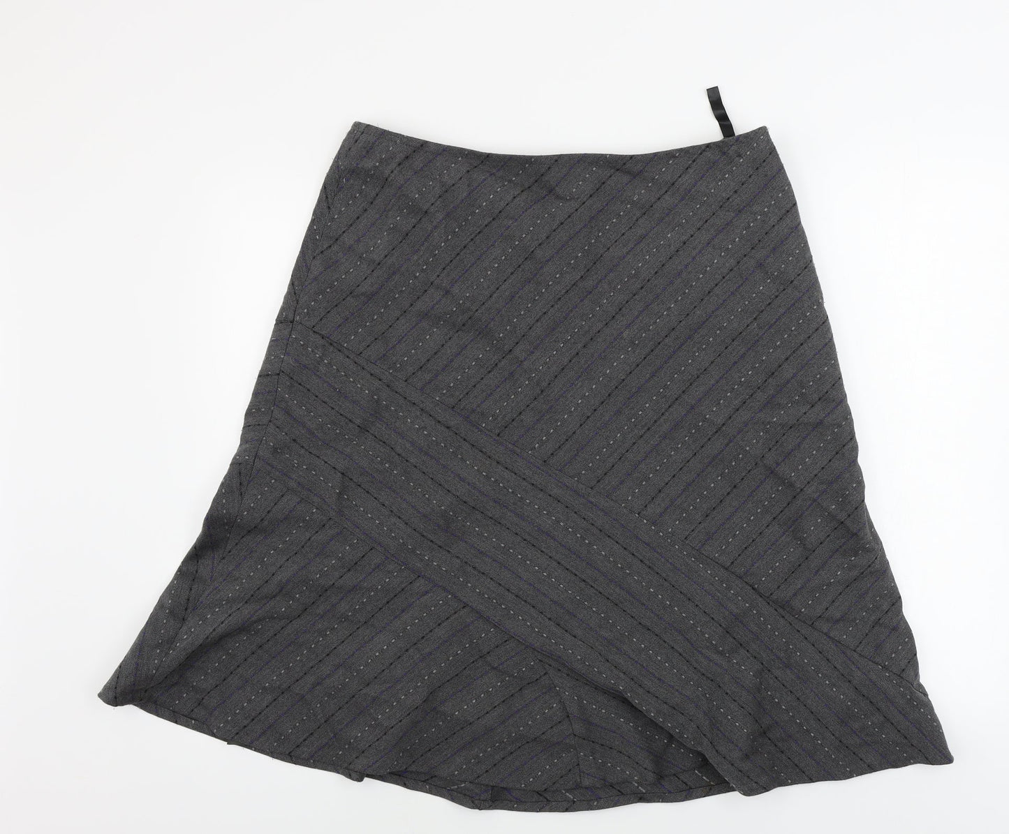 Klass  Womens Grey Striped  A-Line Skirt Size 16
